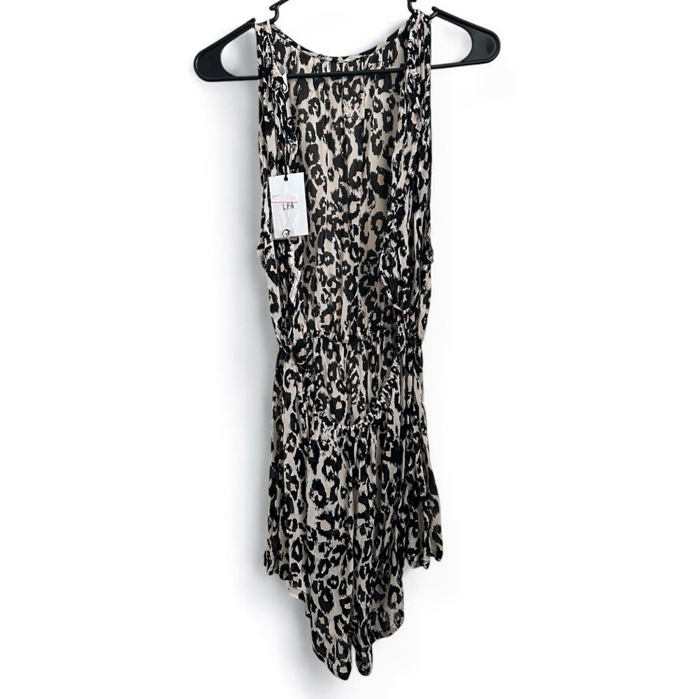 NWT LPA Lala Leopard Print Sleeveless Romper in Astrid Leo Mini Shorts Romper XS - Picture 8 of 8